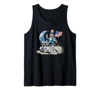 Uncle America on Moon with Vehicle and Earth Tank Top