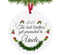 Uncle Announcement Gifts First Time Uncle Gifts Ceramic Ornaments Pregnancy Announcement Gift for Brother Uncles Ceramic Ornament Christmas Tree Decoration Uncles to be Gift First Time Christmas Xmas