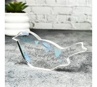 Uncle Appear Blue Feather Robin Plaque Sympathy Gift Keepsake Memorial Gift - Gift, Custom Present, Trinket, Keepsake Ornament, Acrylic Plaque, Home Decor Gift, Small, Unique Present