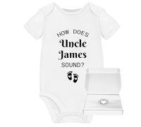 Uncle Baby Announcement Ideas Onesie Gift Surprise Pregnancy Reveal Coming Soon Due 2025 2026 Vest Babygrow Personalised Baby Grows For Brother