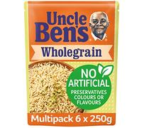 Uncle Bens Wholegrain Brown Microwave Rice, Bulk Multipack 6 x 250 g pouches