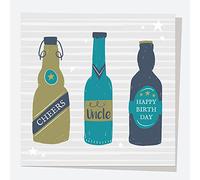 Uncle Birthday Card - Beer Bottles - Cheers Uncle. Birthday Card for Uncle, Beer Birthday Card, Birthday Card for Him, Male Birthday Card, Birthday Card (4217)