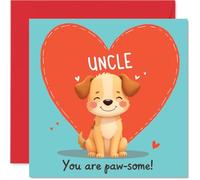 Uncle Birthday Card - You're Paw-some! - Happy Bday Card for Uncle from Nephew Niece, 145mm x 145mm Playful Greeting Cards