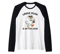 Uncle Duck is On The Loose Iced Coffee Funny Uncle Raglan Baseball Tee