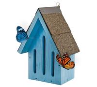 Uncle Dunkels Blue Wood Butterfly House, Handmade Butterfly Habitat and Ideal Pollinator House for Garden Décor, Made in Kentucky