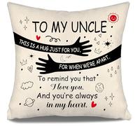 Uncle Gift Hug Cushion Cover from Niece Nephew-This Is A Hug Just for You For When We're Apart To Remind You That I Love You And You're Always In My Heart Uncle Birthday Going-Away
