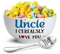 Uncle Gifts,Fathers Day Gift,Birthday Present,Funny Cereal Bowl and Cereal Killer Spoon Set,Best Uncle Ever Gifts from Niece Nephew
