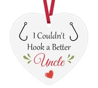 Uncle Gifts from Niece Nephew Ceramic Ornament Keepsake Sign Heart Decor Gift for Uncle Birthday Christmas Ornament for Uncle Fathers Day Thanksgiving Day Gift
