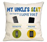 Uncle Gifts Presents Pillowcase Cushion Case Cushion Cover Throw Pillow Cover with 2 Pockets Uncle Gifts from Niece Nephew Birthday Gifts Thanksgiving Gifts Father's Day (uncle-1)