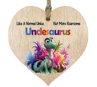 Uncle Gifts - Roarsome Unclesaurus Wooden Heart Plaque - Happy Birthday Gifts for Uncle from Nephew Niece, Dinosaur Father's Day Presents, Light Wood Sign Keepsake
