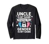Uncle Is My Name Baby Shower Girl Boy Keeper Gender Reveal Long Sleeve T-Shirt
