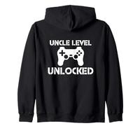 Uncle Level Unlocked Gamer Uncle Achievement Funny Zip Hoodie