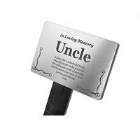Uncle Memorial Remembrance Plaque Stake - Gold/Silver/Copper/Black & White, Waterproof, Outdoor, Grave Marker, Tribute, Plant Marker (Silver)