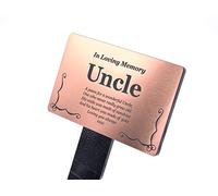 Uncle Memorial Remembrance Plaque Stake - Gold/Silver/Copper/Black & White, Waterproof, Outdoor, Grave Marker, Tribute, Plant Marker (Copper)