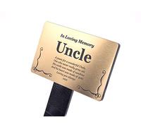 Uncle Memorial Remembrance Plaque Stake - Gold/Silver/Copper/Black & White, Waterproof, Outdoor, Grave Marker, Tribute, Plant Marker (Gold)