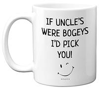 Uncle Mug - If Uncle's were Bogeys - Birthday, Fathers Day Mug Gifts, Christmas, 11oz Ceramic Dishwasher Safe Coffee Cup, Gift from Nephew Niece, Cute Funny Made in UK