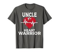 Uncle of A Heart Warrior CHD Awareness Congenital Defect T-Shirt, Men, Asphalt Grey, 5X-Large