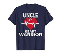 Uncle of A Heart Warrior CHD Awareness Congenital Defect T-Shirt, Men, Navy Blue, X-Large