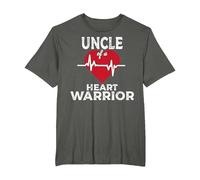 Uncle of A Heart Warrior CHD Awareness Congenital Defect T-Shirt, Men's Big and Tall, Asphalt Grey, 3X Tall