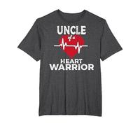 Uncle of A Heart Warrior CHD Awareness Congenital Defect T-Shirt, Men's Big and Tall, Dark Heather Grey, 2X Tall