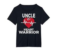 Uncle of A Heart Warrior CHD Awareness Congenital Defect T-Shirt, Women's Plus, Black, 4X