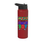 Uncle of The Birthday Boy Brick Buiilder Kids Birthday Party Stainless Steel Insulated Water Bottle
