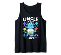 Uncle Of The Birthday Boy Kids Axolotl Bday Family Matching Tank Top