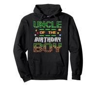 Uncle of the Birthday Boy Pixel Gamer Family Love Pullover Hoodie