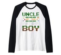 Uncle of The Birthday Boy Pixel Gamer Family Love Raglan Baseball Tee