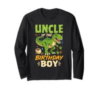 Uncle of The Birthday Boy T Rex Dinosaur Party Long Sleeve T-Shirt