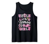 Uncle of The Birthday Cow Girl Western Cowgirl 1St Birthday Tank Top