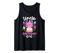Uncle Of The Birthday Girl Kids Axolotl Bday Family Matching Tank Top
