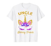 Uncle of the Birthday Princess Unicorn Girl Uncle T-Shirt