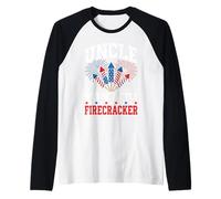 Uncle of the Little Firecracker Fourth of July Fun Raglan Baseball Tee