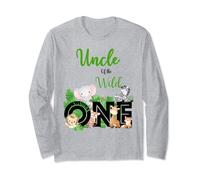Uncle of The Wild One | Zoo's Happy Birthday Jungle Animal Long Sleeve T-Shirt