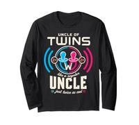 Uncle of Twins Just Twice As Cool Blue Pink Long Sleeve T-Shirt
