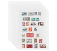 Uncle Paul 10 Sheets Postage Stamp Collecting Inserts, 140 Pockets Clear Stamp Album Pages 199 x 34MM Grid, Double-sided 9 Hole Standard Stamp Collection Binder Sleeves for Collectors IS02D710