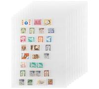 Uncle Paul 10 Sheets Postage Stamp Collecting Inserts, 160 Pockets Clear Stamp Album Pages 197 x 29MM Grid, Double-sided 9 Hole Standard Stamp Collection Binder Sleeves for Collectors IS02D810