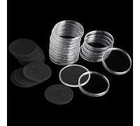 Uncle Paul 20 Sets 46MM Coin Capsules with 6 Sizes (17/22/27/32/37/46MM) Adjustable Protect Foam Gasket Coin Holder Case for Coin Collection DC0337