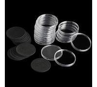 Uncle Paul 20 Sets 46MM Coin Capsules with 6 Sizes (18/23/28/33/38/46MM) Adjustable Protect Foam Gasket Coin Holder Case for Coin Collection DC0338
