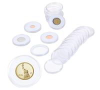 Uncle Paul 20 Sets Coin Capsules 46mm with 6 Sizes (16/21/26/31/36/46mm) Foam Gaskets Coin Case Holder Protector for Coin Collection