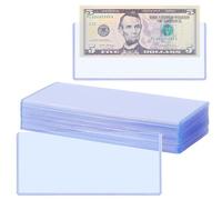 Uncle Paul 20PCS Banknotes Top-Insert Holders - Currency PVC Transparent Bill Money Top-Load Sleeves Display Holder for Regular Bills Protector Storage Cases Collectors PN03L20