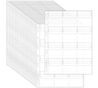 Uncle Paul 300-Pocket Coin Collection Binder Sheets - 25 Sheets, 12 Grids/Page Acid-Free PVC, Fits UK Crown, Euro 2 Euro Coin, US Silver Dollar (Morgan, Peace, Eisenhower Types) CS0302512