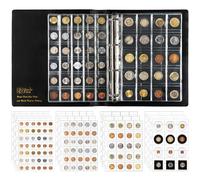 Uncle Paul 306 Pockets Coin Collection Album Binder with Slipcase Set - Assorted 4 Sizes of Pockets, 12 Pages Collection Book, All in One 4-Ring Coin Album 9.6"x 11.8" BC01