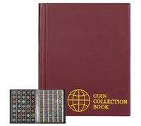 Uncle Paul 350 Pockets Coin Album - 35×30mm Grid 10 Sheets Coin Collecting Storage Book Collection Holder for Collectors Pounds Penny Cents Euro CS0235RE