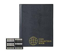Uncle Paul 350 Pockets Coin Albums - 3.0x3.5cm Grid Black Coin Collection Holder Storage Book 10 Pages CS0235BK