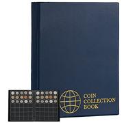 Uncle Paul 420 Pockets Coin Albums - 10 Sheets 30×28mm Grid Coin Collecting Storage Book for Collectors Blue CS0242BL