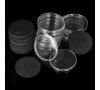 Uncle Paul 46MM Coin Capsules 6 Sizes (20/25/30/35/40/46MM) 20 Sets | Uncle Paul Adjustable Protect Foam Gasket Coin Holder Case for Collection Supplies DC0340