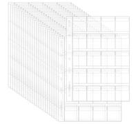 Uncle Paul 500-Pocket Coin Collection Binder Sheets - 25 Sheets, 20 Grids/Page Acid-Free PVC, Ideal for UK 50 Pence, Euro 50 Cent, US Quarter CS0302520