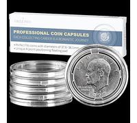 Uncle Paul 6 PCS Coin Capsules with 38mm Floating Gaskets - Clear Professional Coin Collecting Storage Holder Fixing Pads for Dollar Collection Supplies